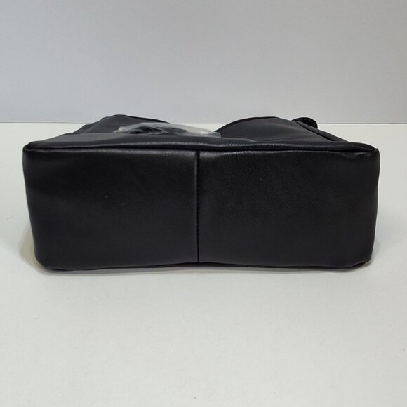 Time & Tru River Shoulder Bag Boho Med Faux Leather Zipper Pockets Gold Accents - Picture 7 of 12